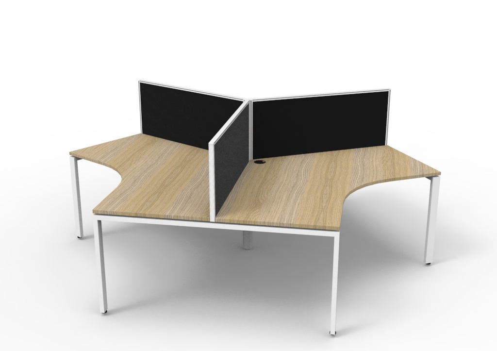 Profile 3 Person 120 Degree Workstation